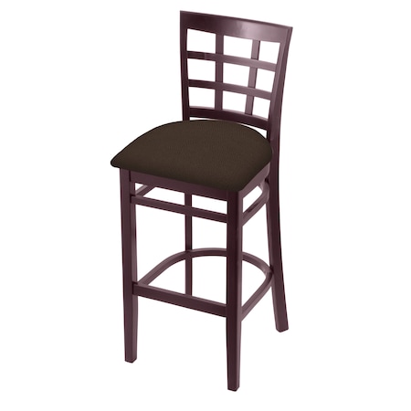 Holland Bar Stool Co 30" Bar Stool, Dark Cherry Finish, Rein Coffee Seat 313030DC025